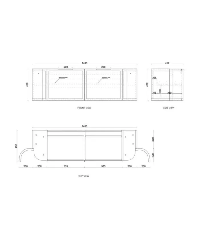 Hampshire 1500mm Wall Hung Vanity Specification