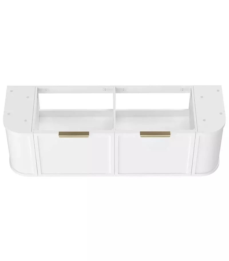 Hampshire 1500mm Wall Hung Vanity - Satin White Top View