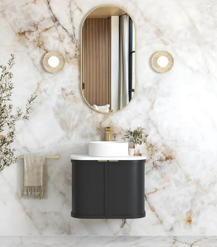 Hampshire 600mm Wall Hung Vanity – Satin Black