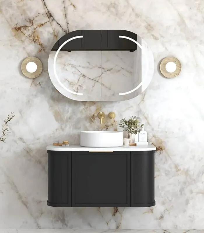 Hampshire 900mm Wall Hung Vanity – Satin Black