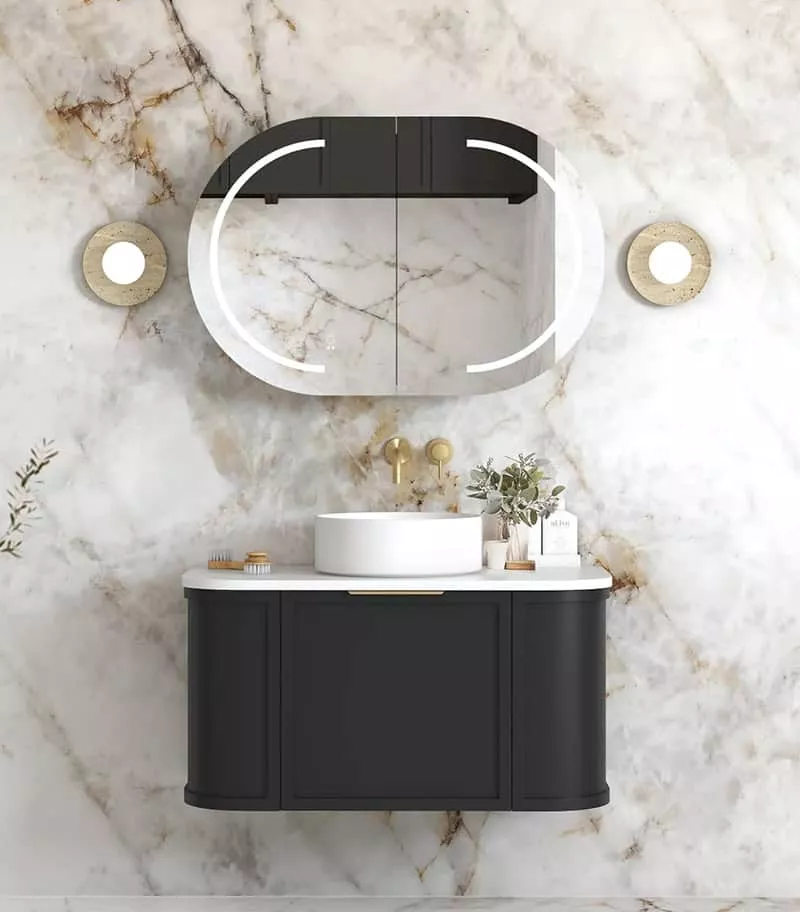 Hampshire 900mm Wall Hung Vanity – Satin Black