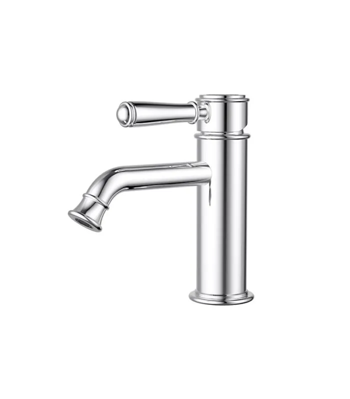 IKON Clasico Solid Handle Short Basin Mixer – Chrome