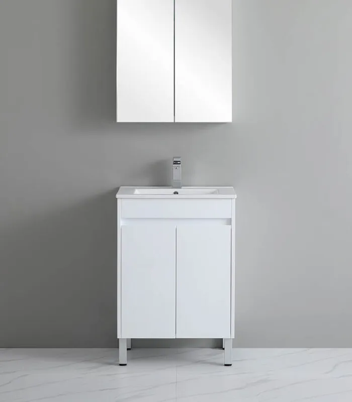 Bexley 600mm Freestanding Vanity On Legs - Gloss White