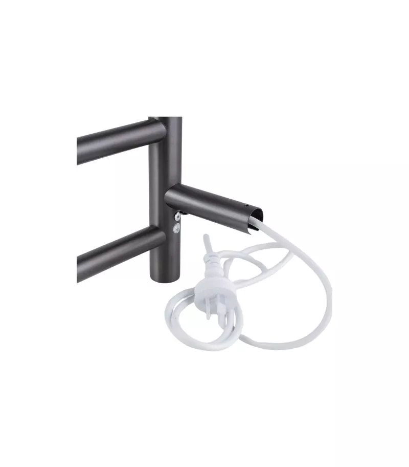 Aqua Round Heated Towel Rack - Gunmetal Grey Back
