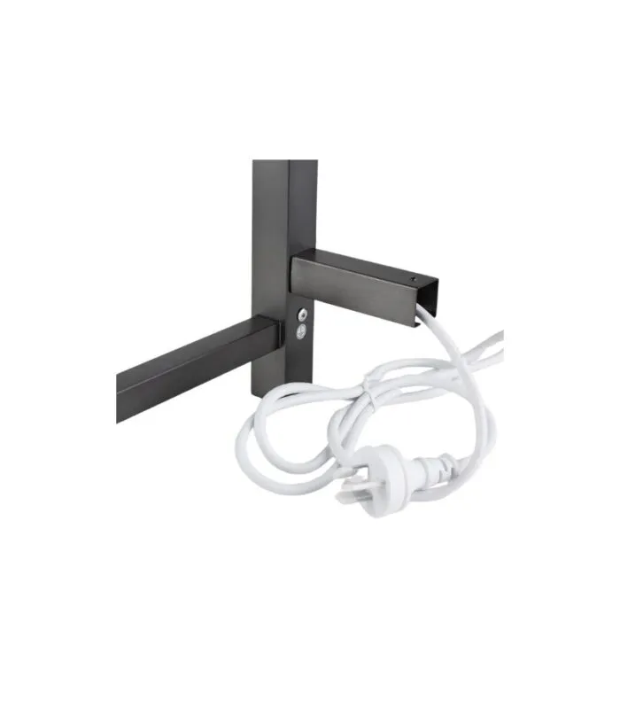 Aqua Square Heated Towel Rack - Gunmetal Grey Back