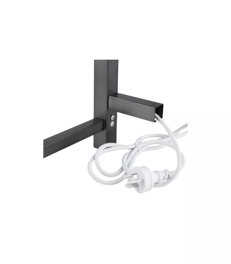 Aqua Square Heated Towel Rack - Gunmetal Grey Back