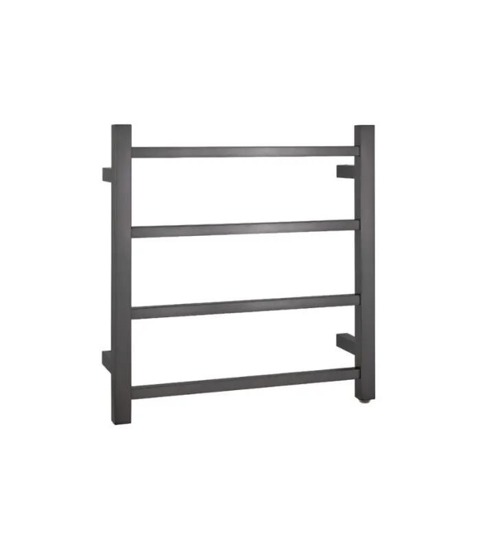 Aqua Square Heated Towel Rack 4 Bars - Gunmetal Grey