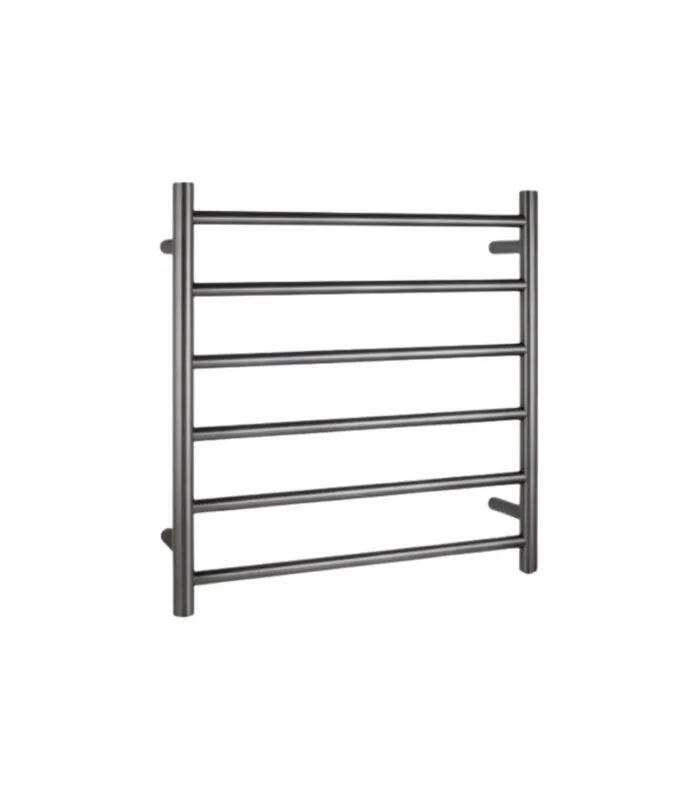 Aqua Round Heated Towel Rack 6 Bars - Gunmetal Grey