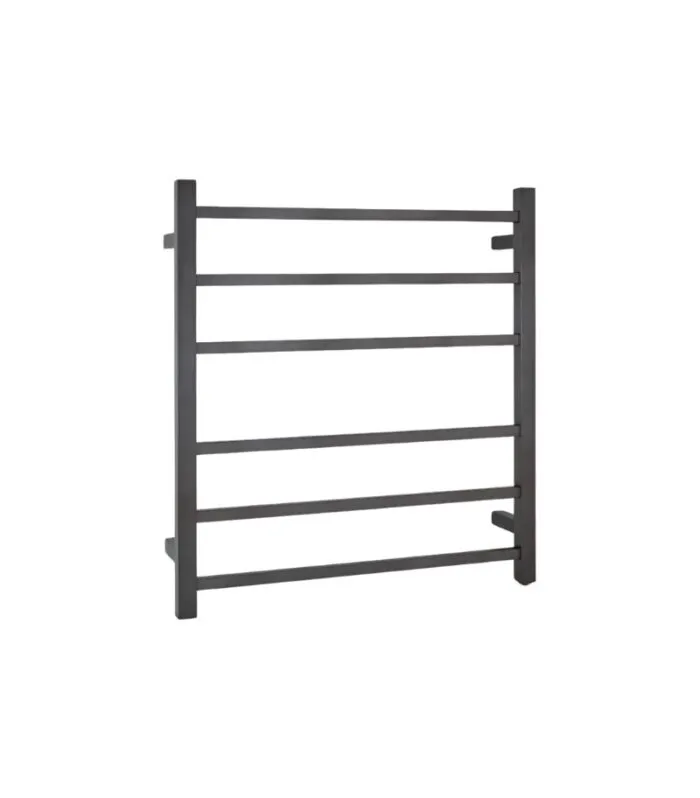 Aqua Square Heated Towel Rack 6 Bars - Gunmetal Grey