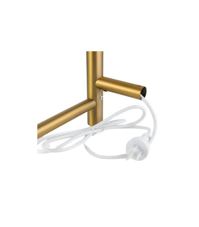 Aqua Round Heated Towel Rack - Brushed Brass Back