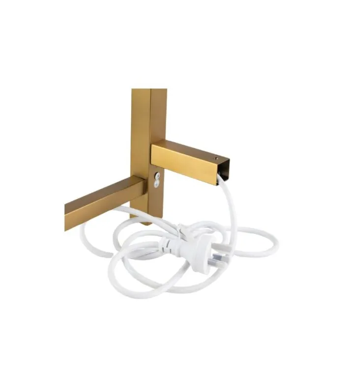 Aqua Square Heated Towel Rack - Brushed Brass Back