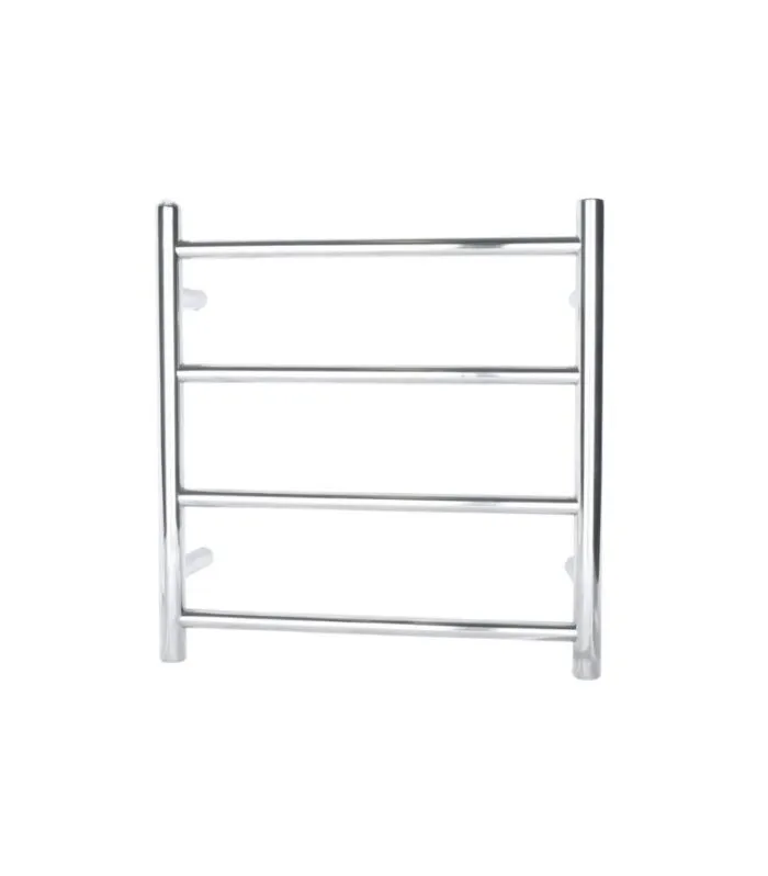 Aqua Round Heated Towel Rack 4 Bars - Chrome