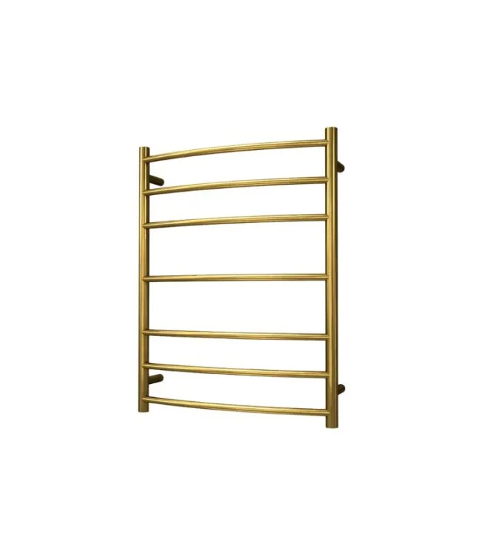 Round & Curved Heated Towel Rack 7 Bars (3+1+3) - Brushed Gold
