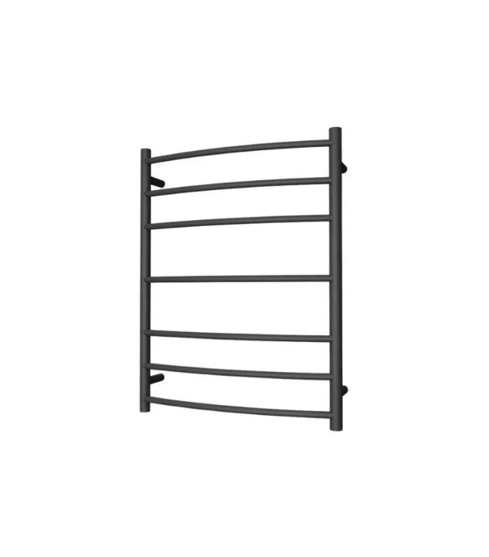 Round & Curved Heated Towel Rack 7 Bars (3+1+3) - Matt Black