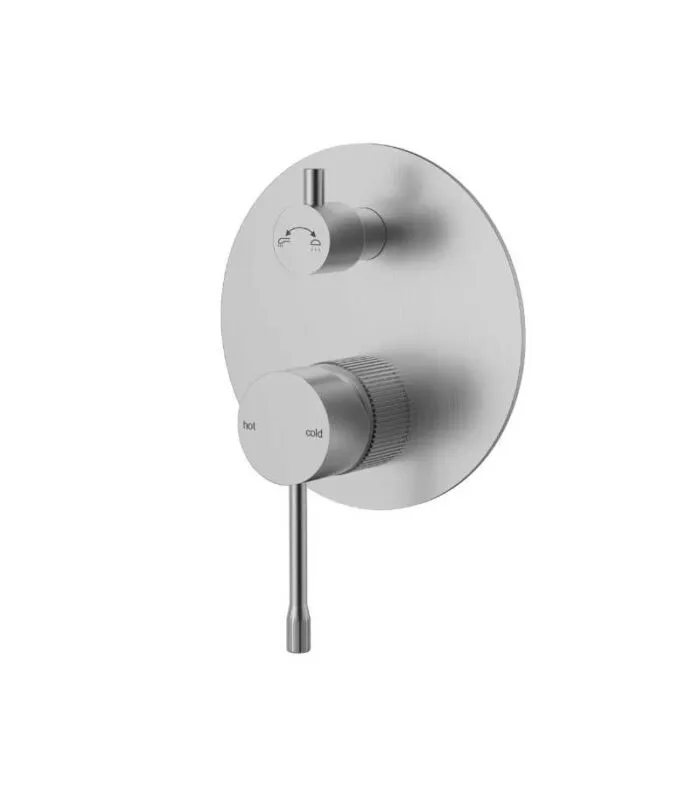 IKON Linie Wall Mixer With Diverter On Backplate - Brushed Nickiel