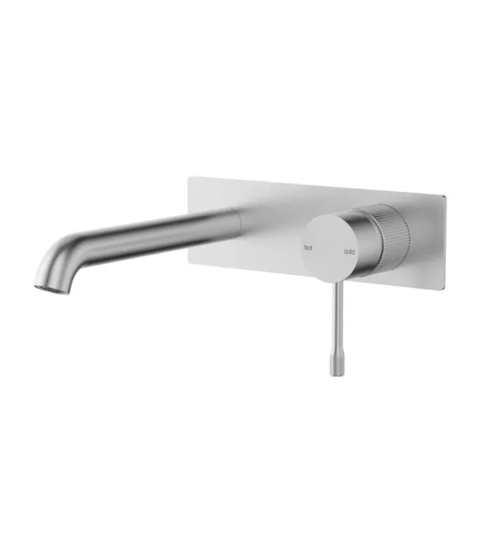IKON Linie Wall Mounted Basin/Bath Mixer - Brushed Nickel