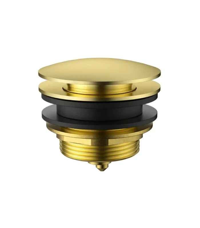 40mm Non Overflow Mushroom Pop Up Bath Waste - Brushed Gold