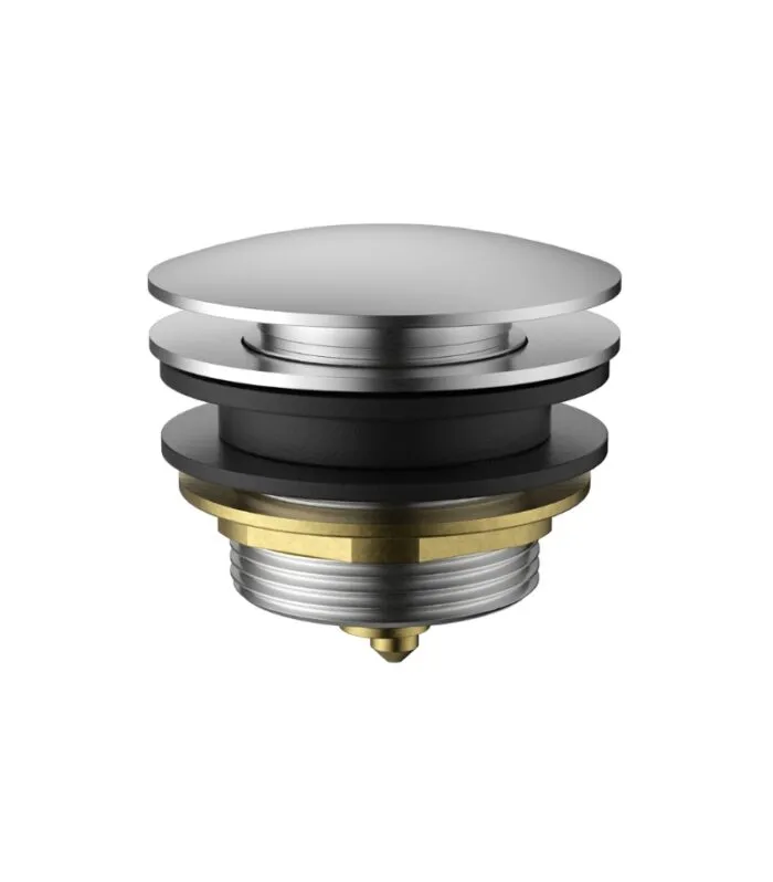 40mm Non Overflow Mushroom Pop Up Bath Waste - Brushed Nickel