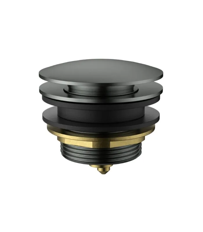 40mm Non Overflow Mushroom Pop Up Bath Waste - Gunmetal