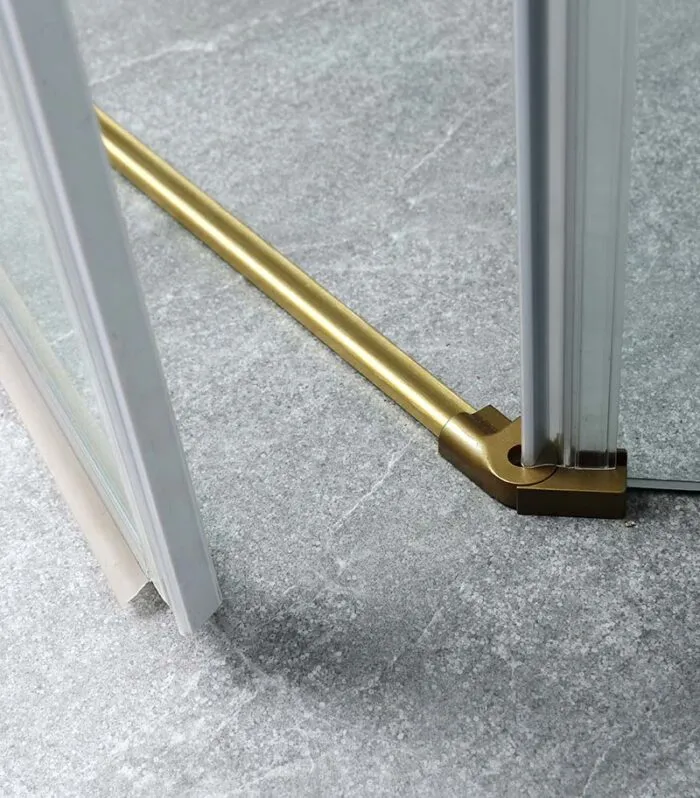 Frameless Pivot Door Shower Screen – Brushed Gold Fittings Bottom