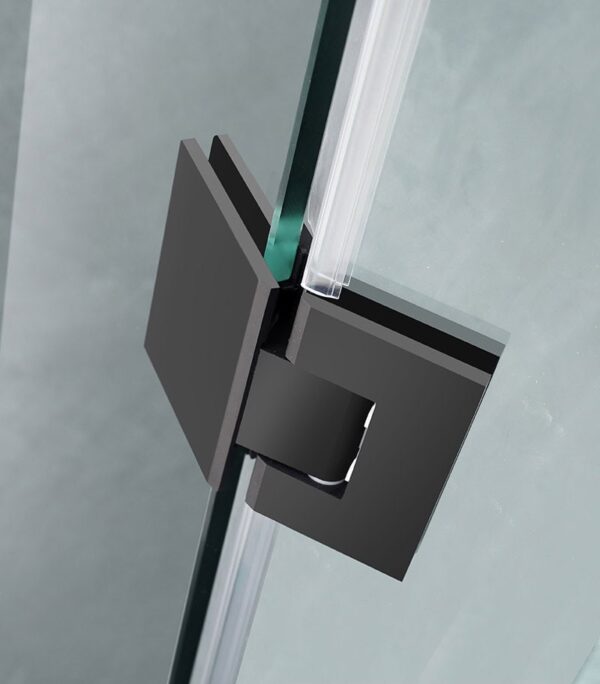 Matt Black Frameless Shower Screen - Hinge