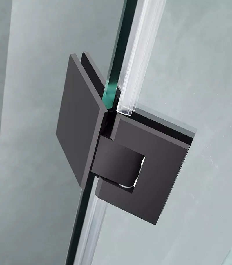 Matt Black Frameless Shower Screen - Hinge
