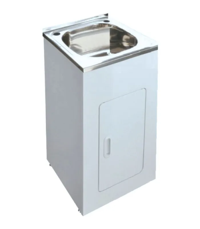 30L White Metal Laundry Tub – 390x500x870mm