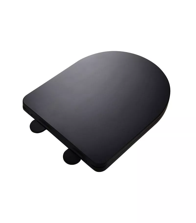 Reno 1064 Slim Toilet Seat Black Top View