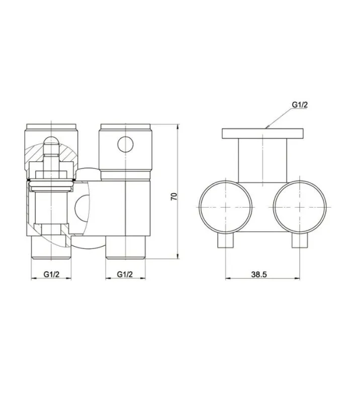Amoza DN15 Stainless Steel Dual Cistern Tap - Specification