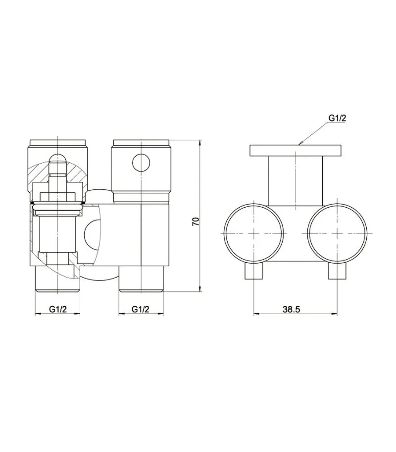 Amoza DN15 Stainless Steel Dual Cistern Tap - Specification