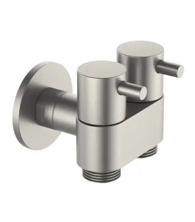 Amoza DN15 Stainless Steel Dual Cistern Tap - Brushed Stainless Steel