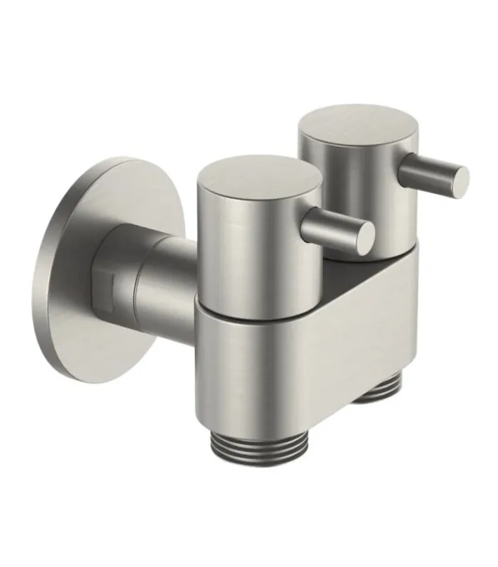 Amoza DN15 Stainless Steel Dual Cistern Tap - Brushed Stainless Steel