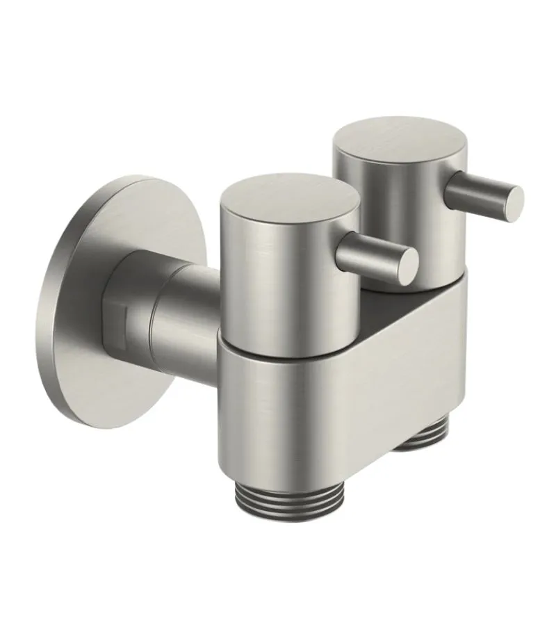 Amoza DN15 Stainless Steel Dual Cistern Tap - Brushed Stainless Steel