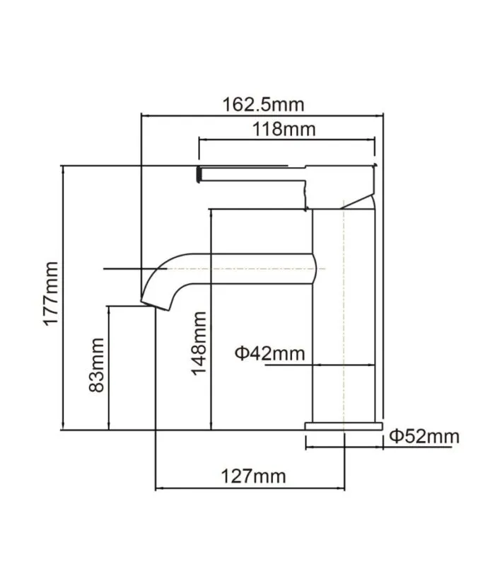 Lucid Short Basin Mixer - Specification