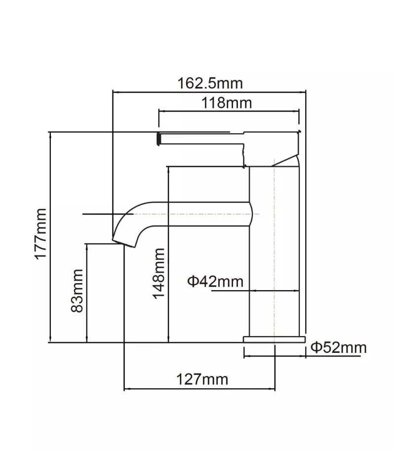 Lucid Short Basin Mixer - Specification