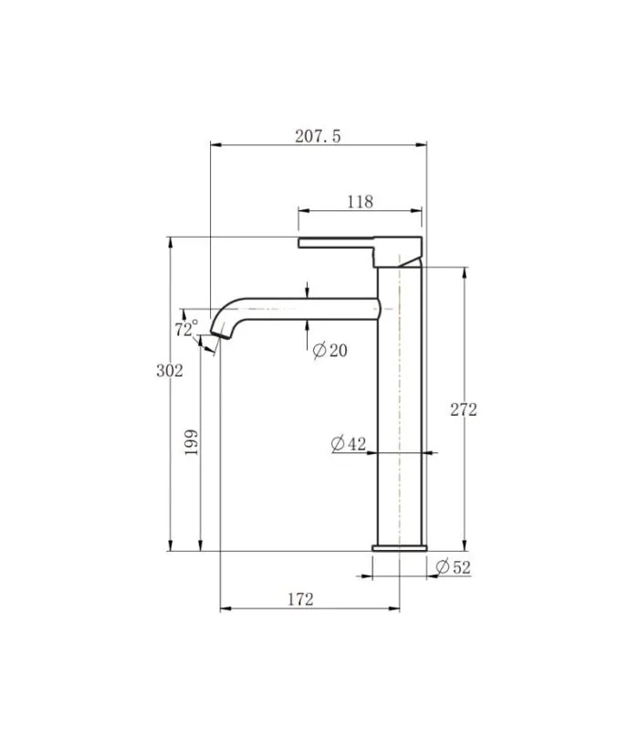 Lucid Tall Basin Mixer - Specification