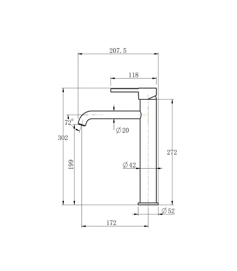 Lucid Tall Basin Mixer - Specification