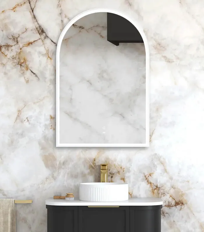 Archie 900mm x 600mm White Metal Framed LED Mirror