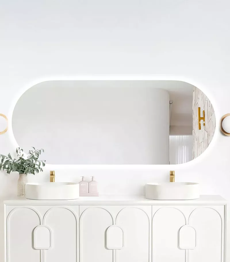 Noosa 750mm x 1800mm Frameless Oval LED Mirror