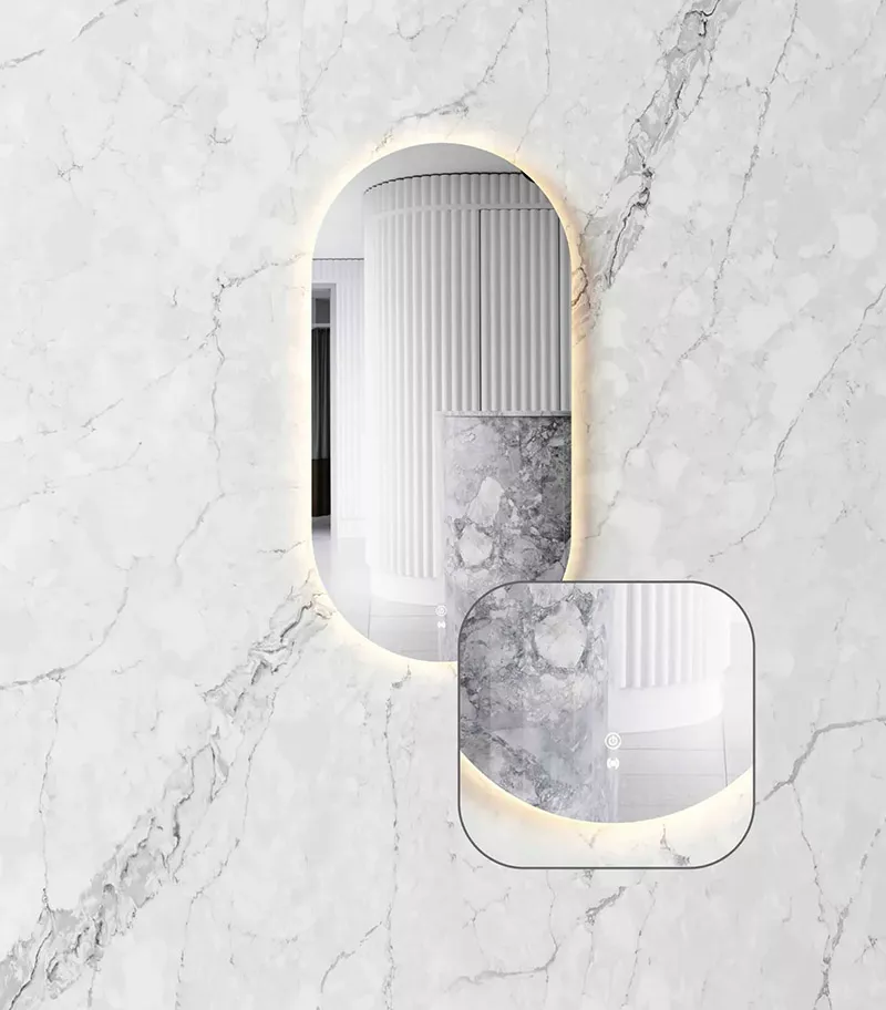 Noosa 450mm x 900mm Oval LED Mirror Warm Light