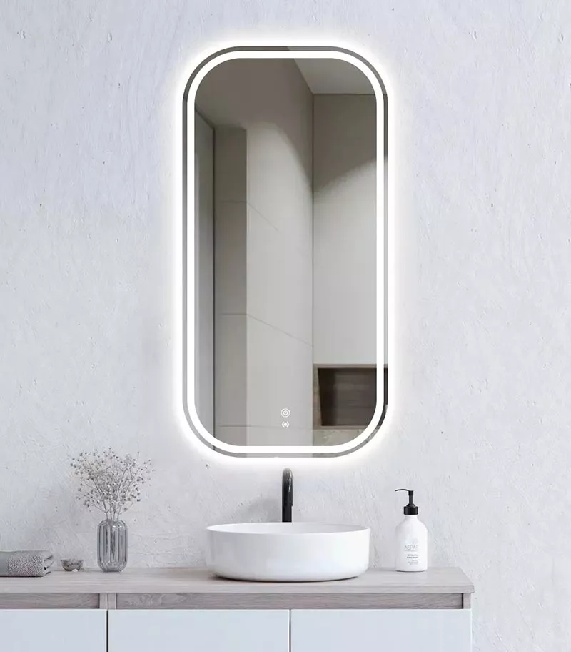 Newport 450mm x 900mm Frameless Square LED Mirror