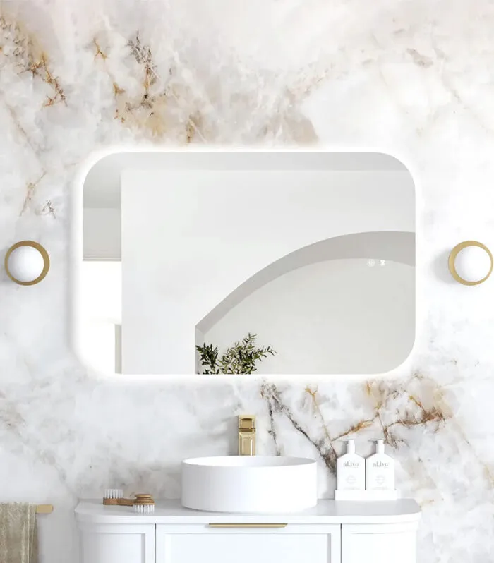 Newport 600mm x 900mm Frameless Square LED Mirror