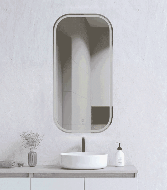 Newport 450mm x 900mm Frameless Square LED Mirror Light Color
