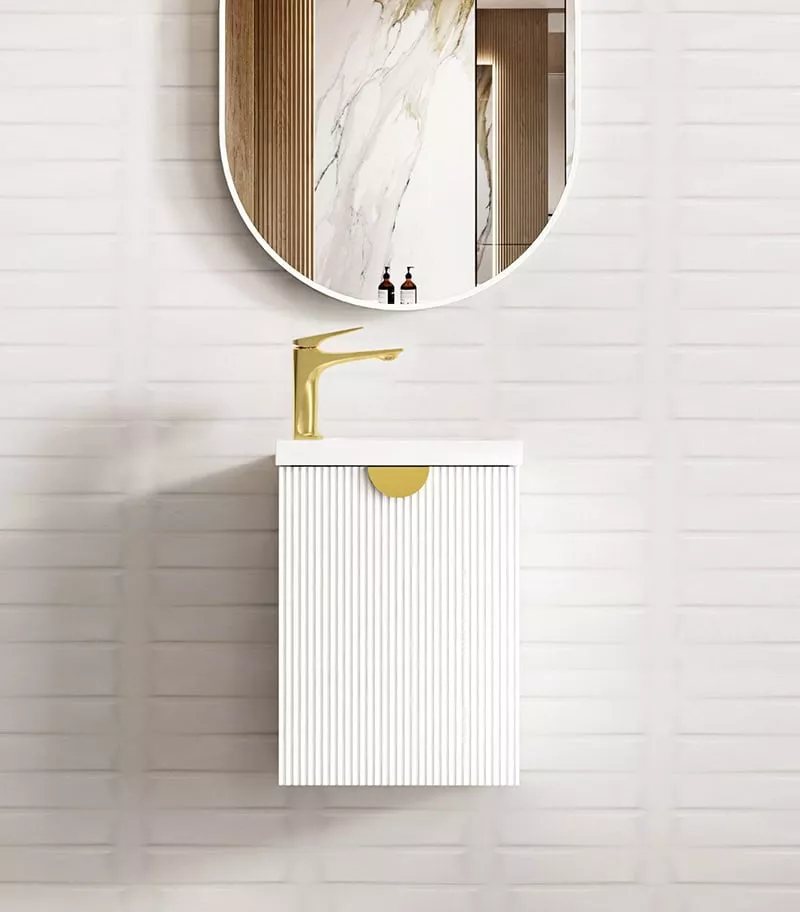Space Saver 400mm Ensuite Wall Hung Vanity - Matt White