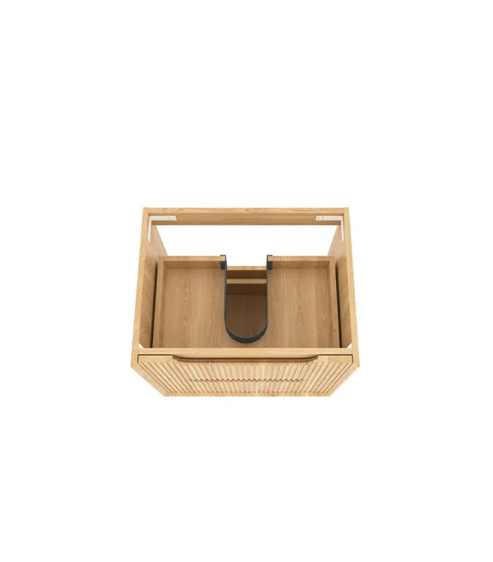 Byron Fluted Woodland Oak 600mm Wall Hung Vanity interior