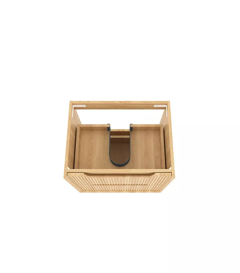Byron Fluted Woodland Oak 600mm Wall Hung Vanity interior