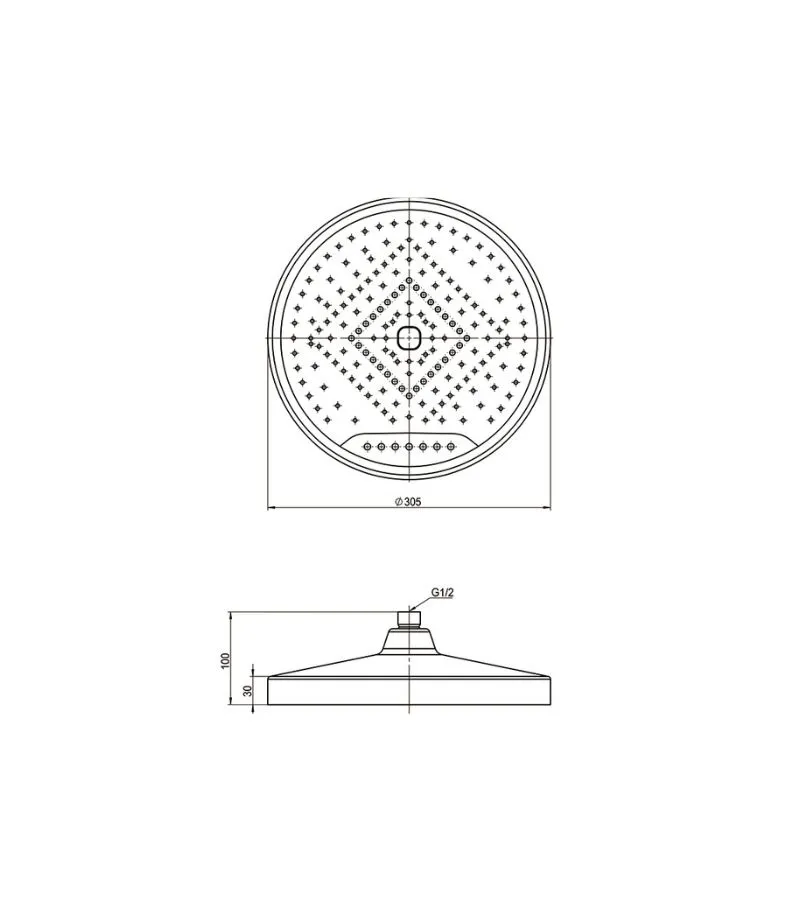 Galaxy 300mm Two-function Shower Head - Specification