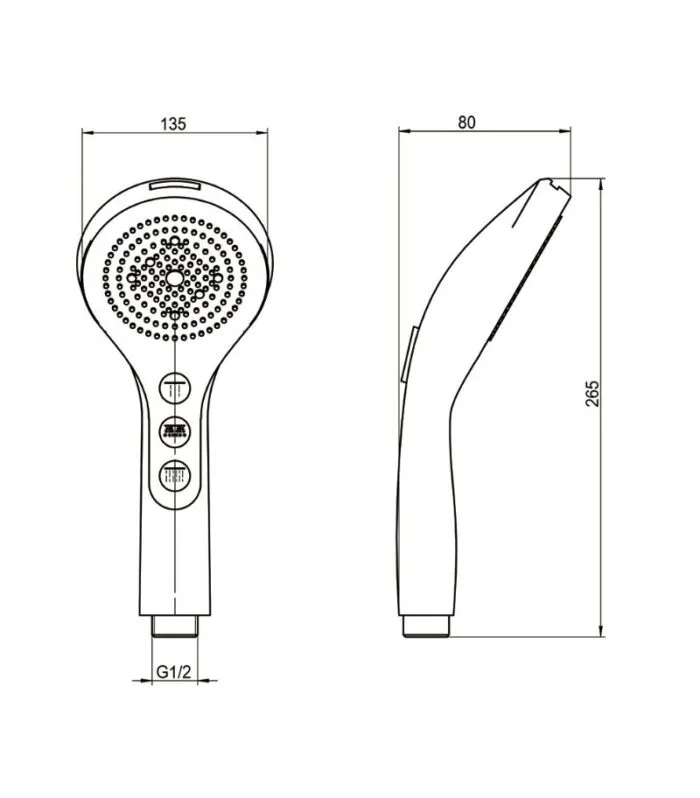 Galaxy Five-function Handheld Shower Head - Specification