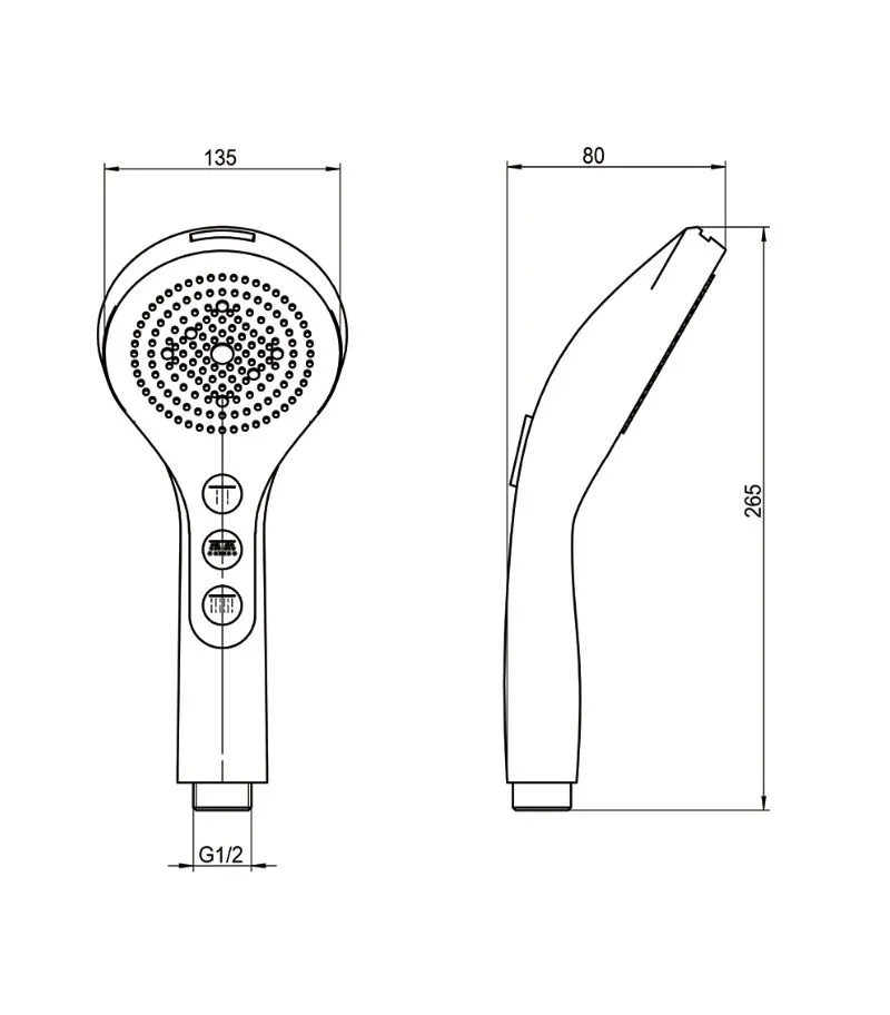 Galaxy Five-function Handheld Shower Head - Specification