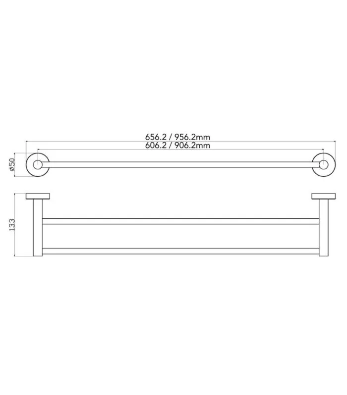 Otus Slimline SS304 Double Towel Rail - Specification